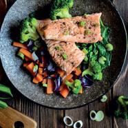 Steamed sweet chilli salmon